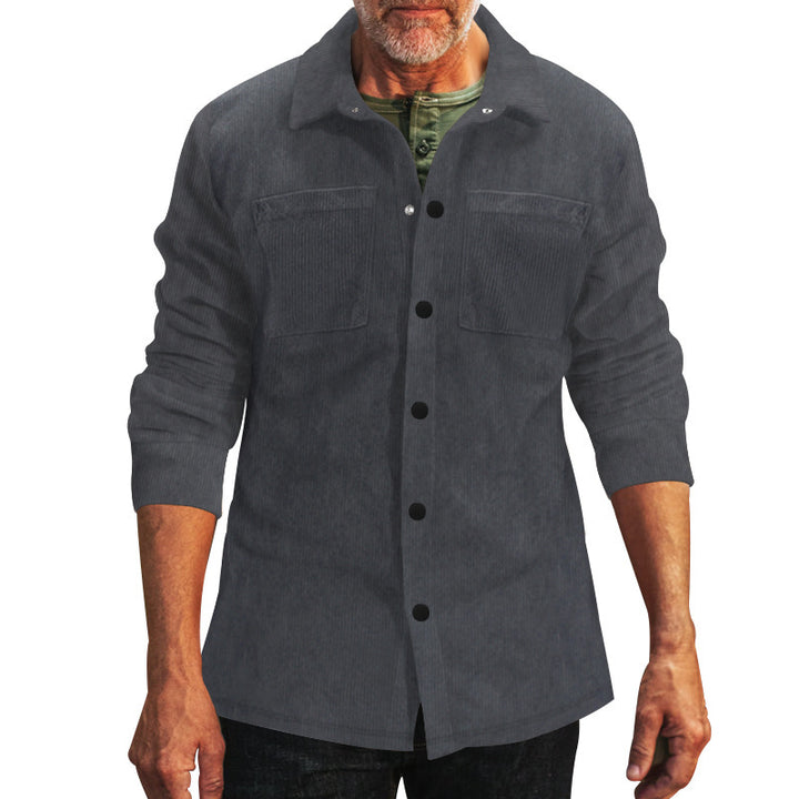 Corduroy shirt for men with practical chest pockets and elegant cut Lune London