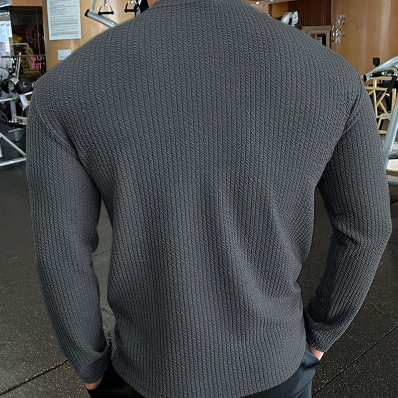 Men's long sleeve T-shirt in structured fabric Amarae