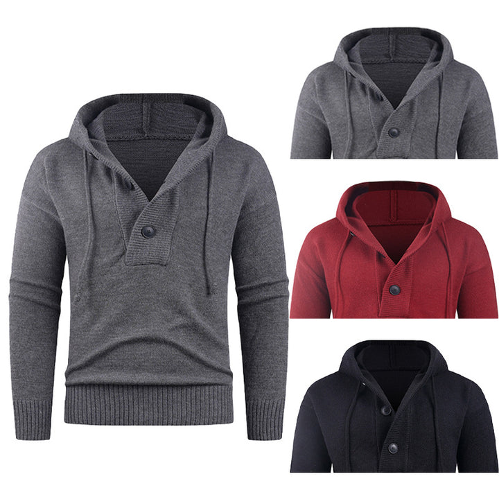 Trendy hoodie for men with button detail Lune London