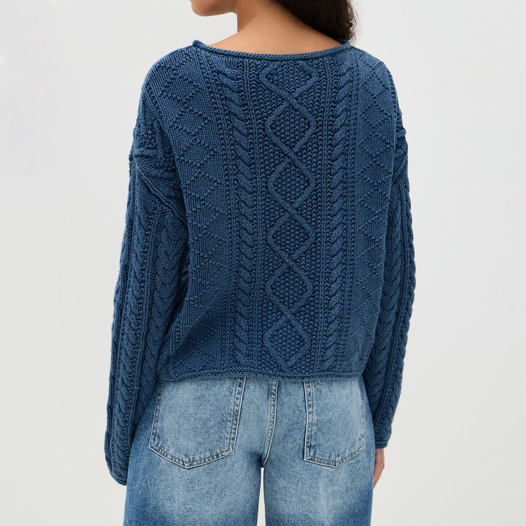 Knit sweater for women with American flag design Lune London