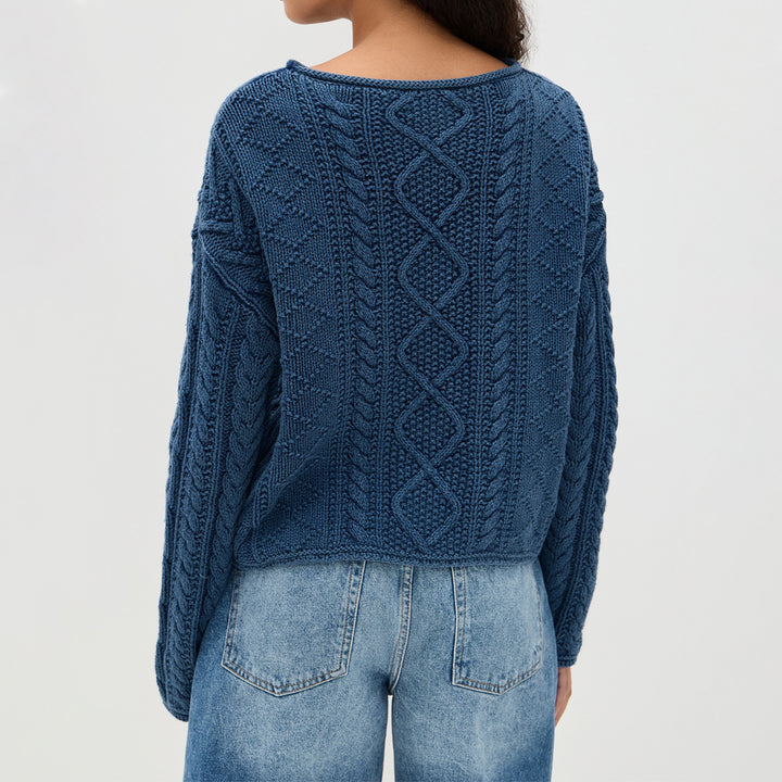 Knit sweater for women with American flag design Lune London