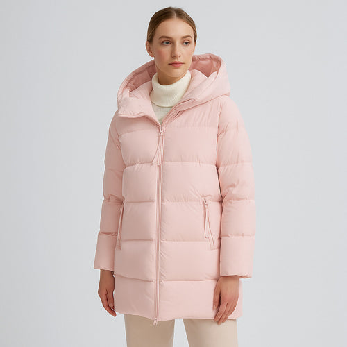 Ladies winter coat in oversized style with hood Amarae