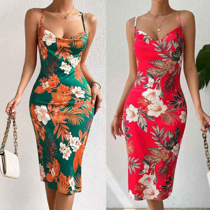 Chic and Stylish Floral Bodycon Midi Dress for Women
