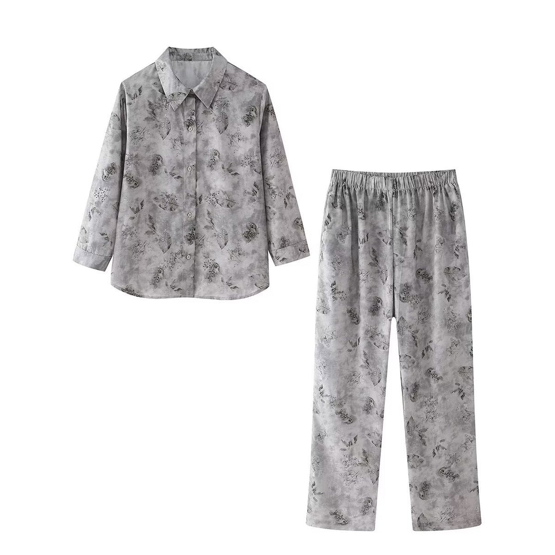 Fluid printed pants for women with elastic waistband Lune London