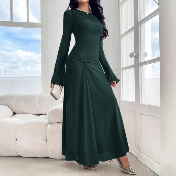 Women's maxi dress with gathered waist and bell sleeves Amarae
