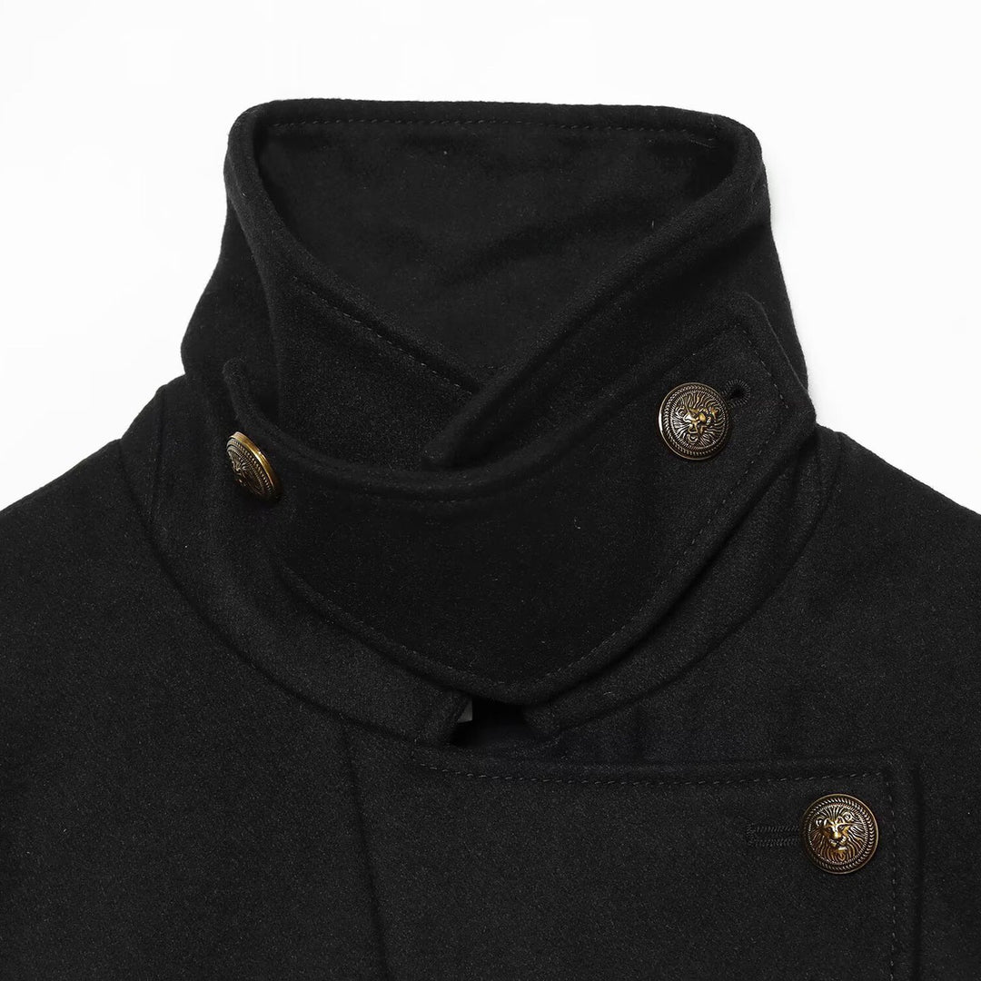Women Short-cut maritime-inspired coat with high stand-up collar and double row Amarae
