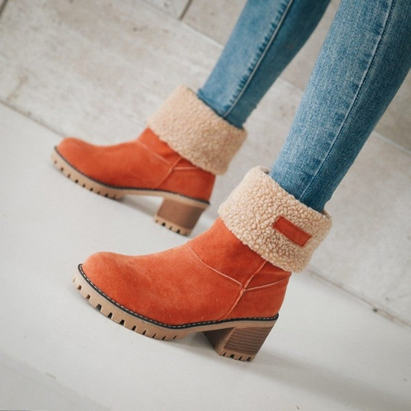 Warm shaft boots for women with a playful pleat design Lune London