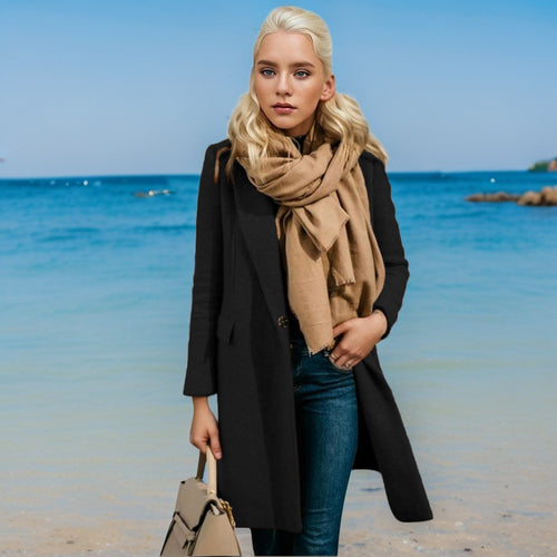 Ladies elegant trench coat with double-breasted and high-quality material Amarae