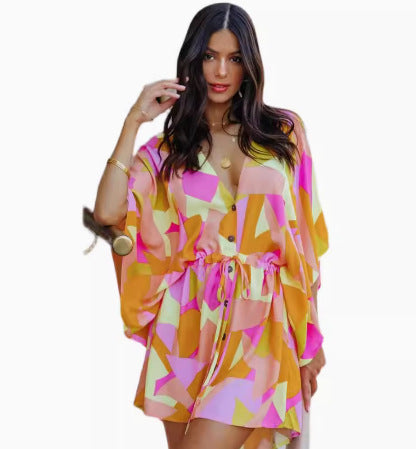 Floral Print Button Dress Lune London for Women