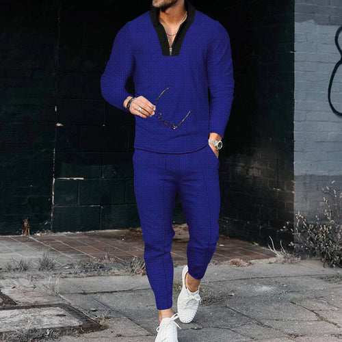 Men's sporty leisure set with modern high collar and zipper Amarae