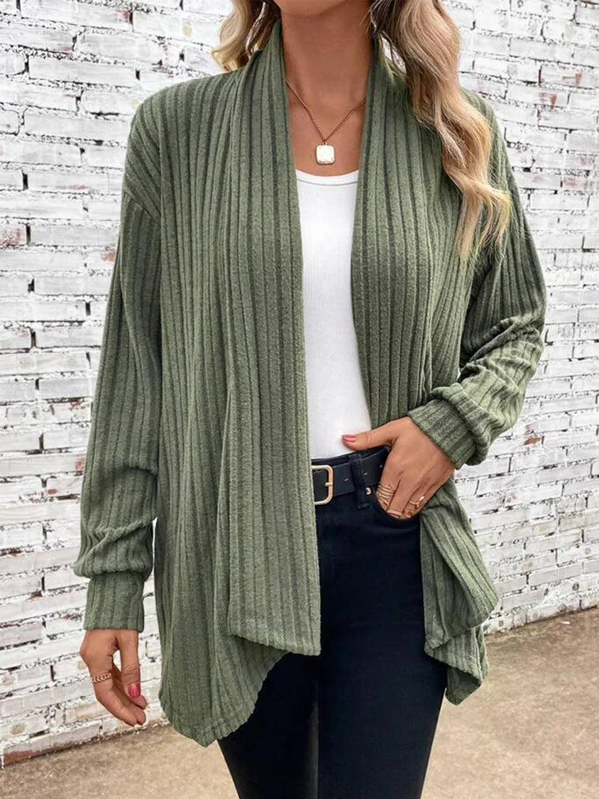 Casual knitted cardigan for women with a marked relief design Lune London