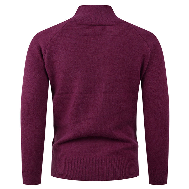 Men's knitted jacket with modern stand-up collar and button closure Lune London