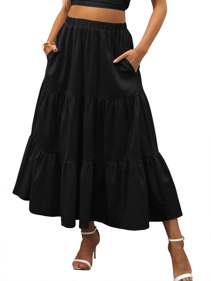 Lune London women's layered maxi skirt
