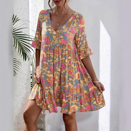Amarae A-line Floral Pattern Women's Dress