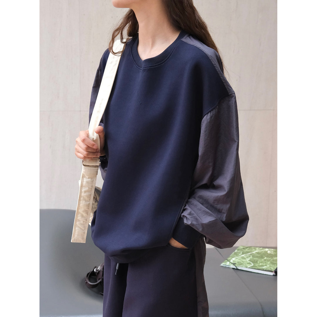 Women's Casual Sweatshirt Set with Voluminous Balloon Sleeves and Relaxed Lounge Cut Amarae