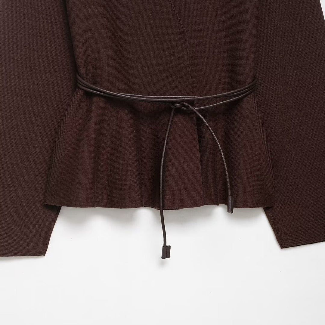 Elegant wrap jacket for women with waist tie and soft fabric Lune London