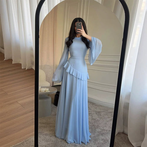 Women's Gala Maxi Dress Bell Sleeves Tiered Skirt