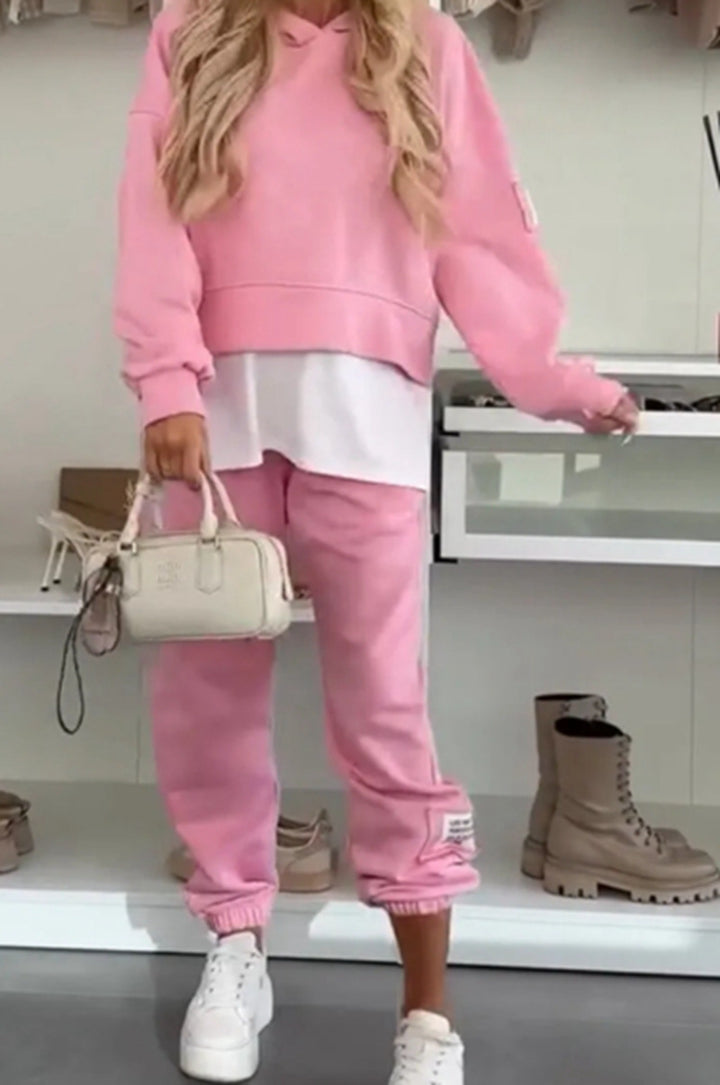 Ensemble de hoodie décontracté pour femme avec taille élastique et manches volumineuses Chic & Stil