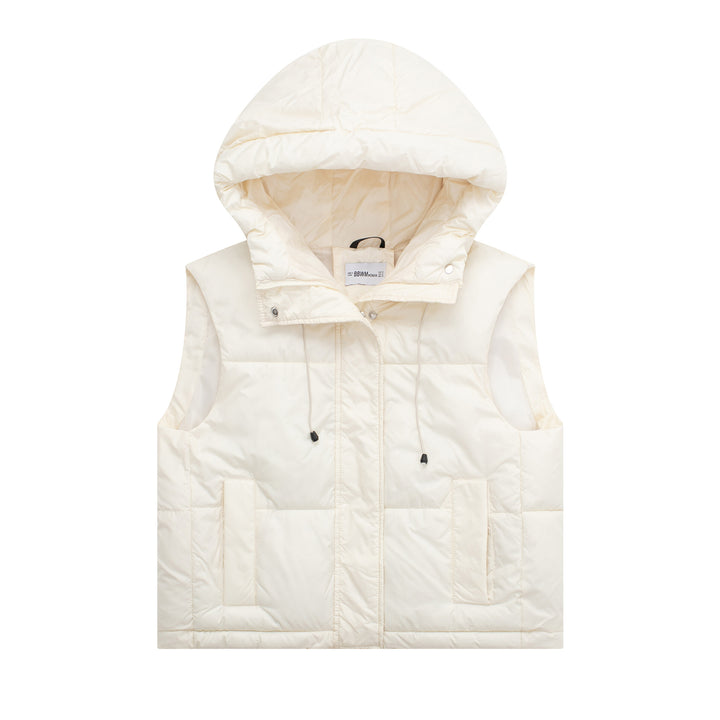 Quilted vest for women with hood and practical pockets Lune London