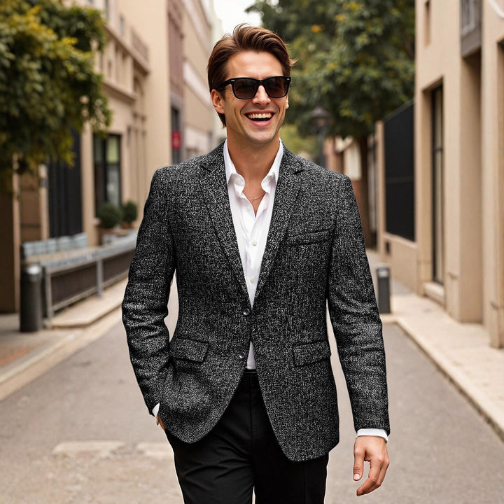 Modern structured jacket for men in fine fabric Lune London