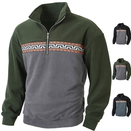 Men Fleece Sweater with Chic Fashion High Neck and Style