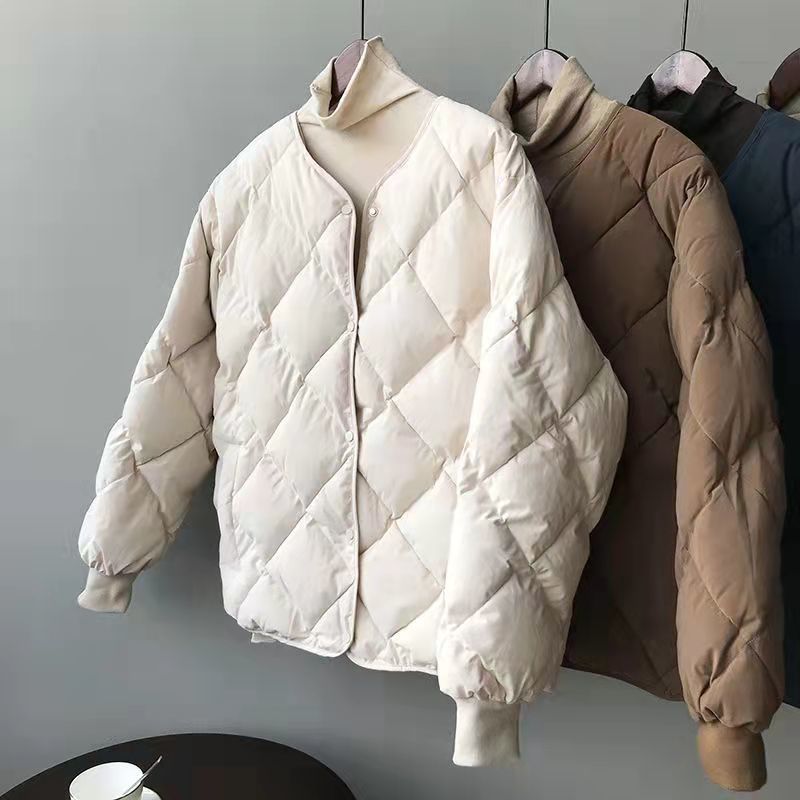 Ladies Lightweight Quilted Down Jacket with Fashionable Cut and Practical Snap Buttons Amarae