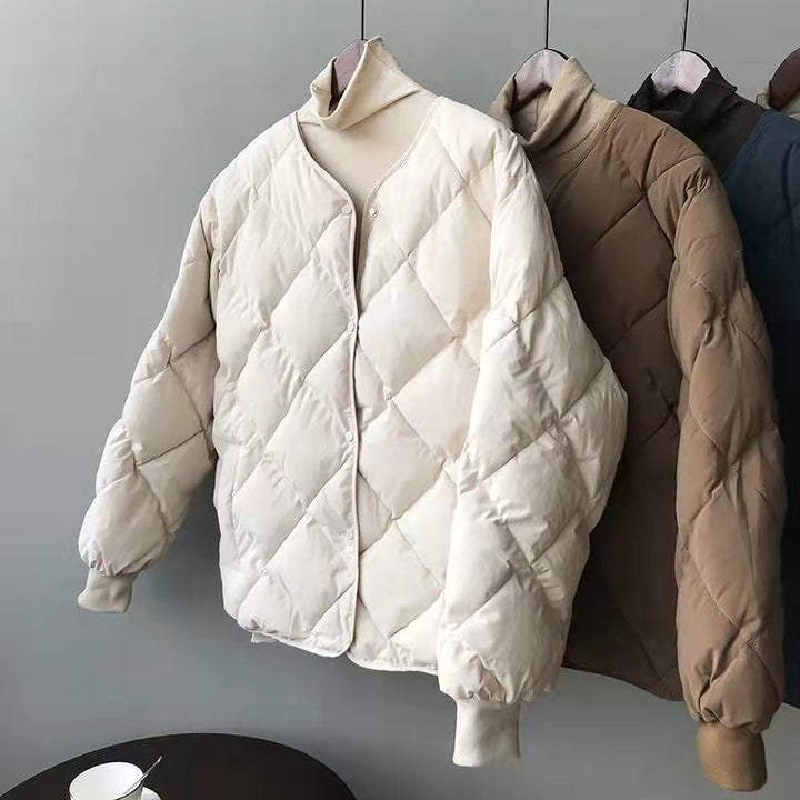 Ladies Lightweight Quilted Down Jacket with Fashionable Cut and Practical Snap Buttons Amarae