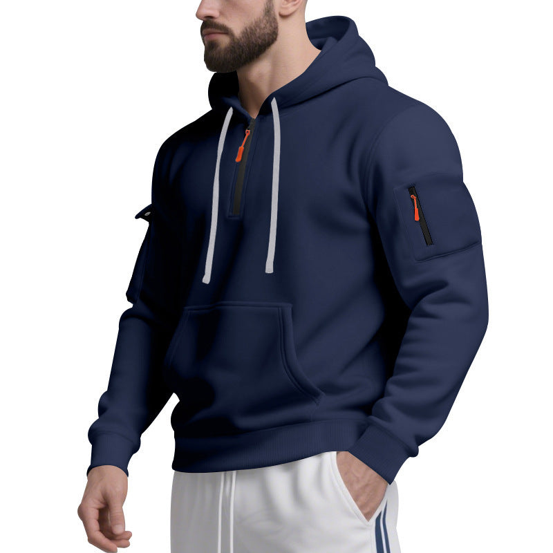 Men's Sport Hoodie with practical zipper and side pockets Lune London