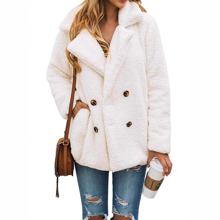 Ladies comfortable Fleece parka with double row Lune London