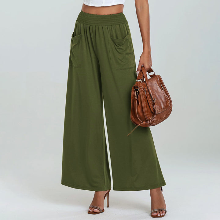 Wide Palazzo pants for women with elastic waistband and practical pockets Lune London