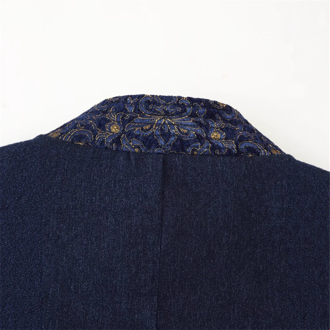 Veste mode pour femmes avec broderie élégante et coupe asymétrique Lune London