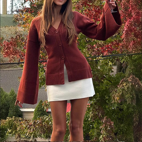 Casual cardigan for women with wide sleeves and button details Amarae