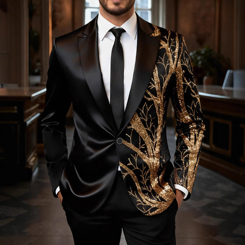 Luxury sequin tuxedo blazer for men with floral design Amarae