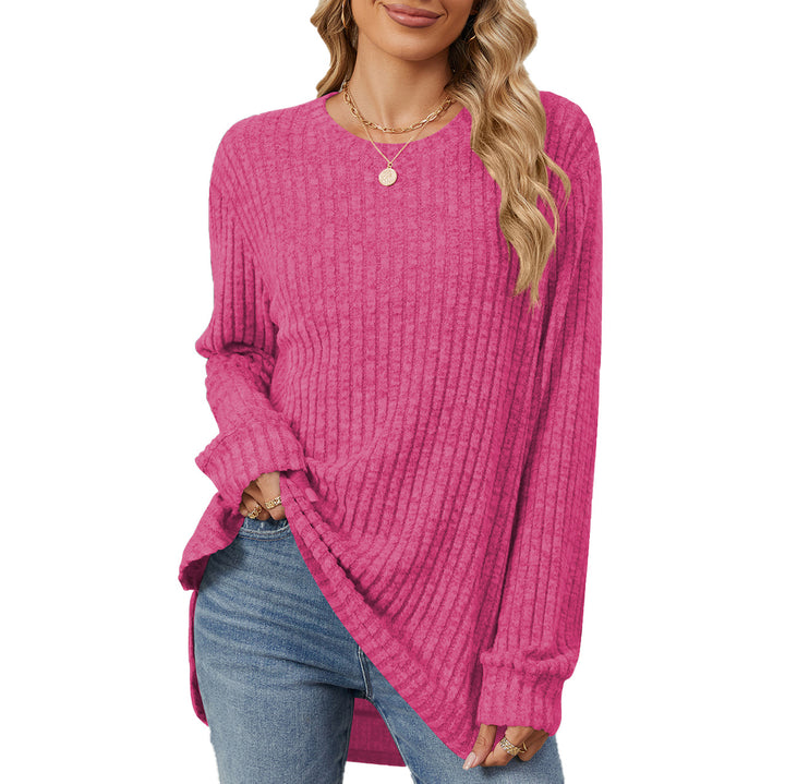 Casual long-sleeve t-shirt for women with a trendy rib pattern and a relaxed fit Lune London