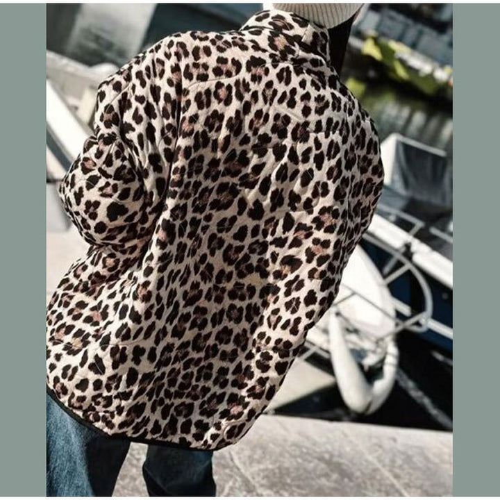 Ladies Fashion Leopard Jacket with Elegant Piping Details Lune London