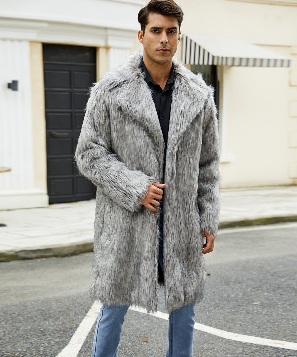Luxurious faux fur coat for men with a modern design Lune London