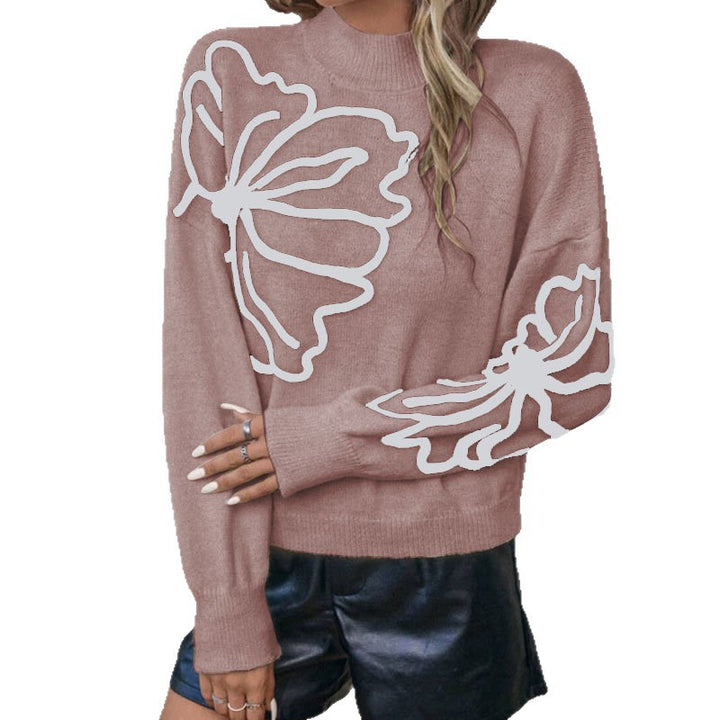 Pull en tricot pour femmes avec design floral 3D Chic & Stil