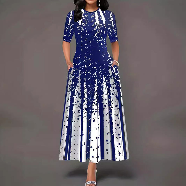 Maxi dress for women with creative splash pattern Lune London