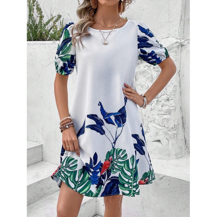 A-line dress for women with tropical print Lune London