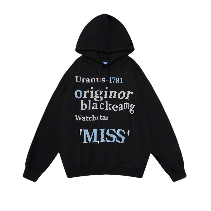 Women's leisure hoodie with trendy lettering Lune London