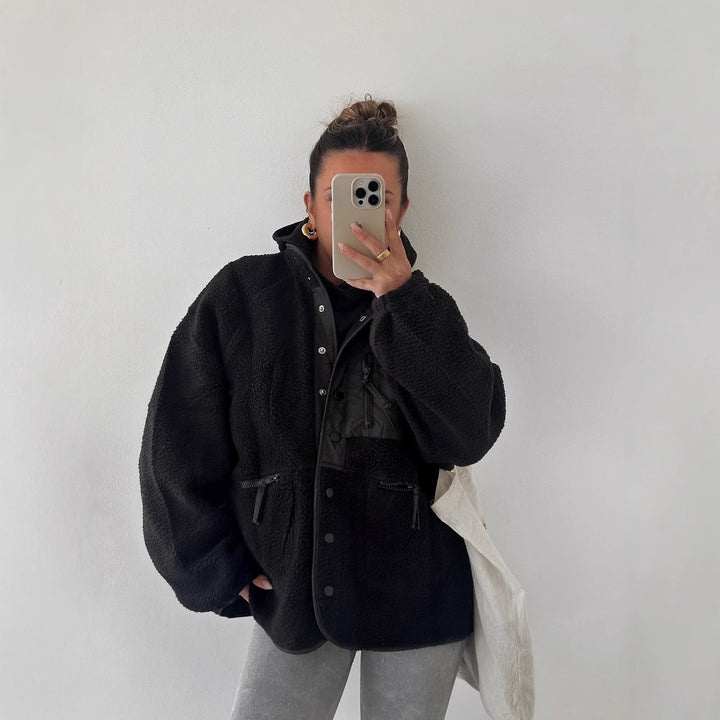 Ladies Oversized Chic Fleece Jacket