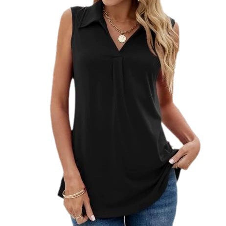 Women sleeveless blouse with structured buttons Amarae