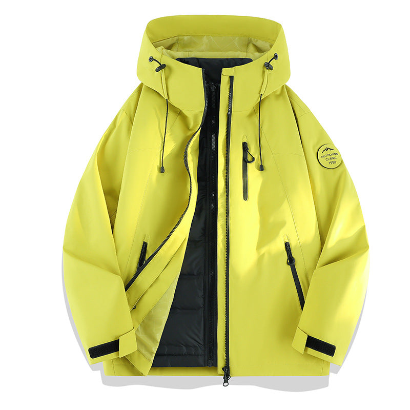 Women Lightweight Waterproof Hooded Jacket with Teddy Charm and Concealed Zipper Pockets Amarae