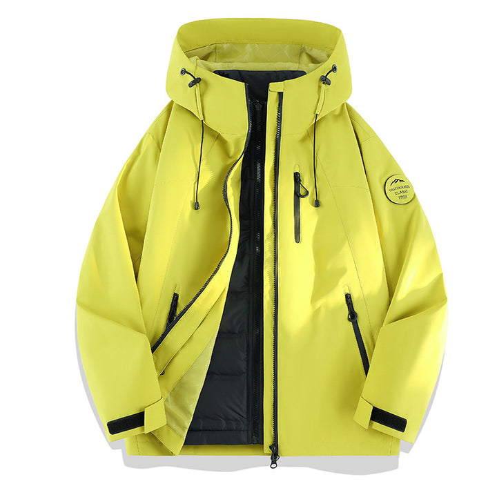 Women Lightweight Waterproof Hooded Jacket with Teddy Charm and Concealed Zipper Pockets Amarae