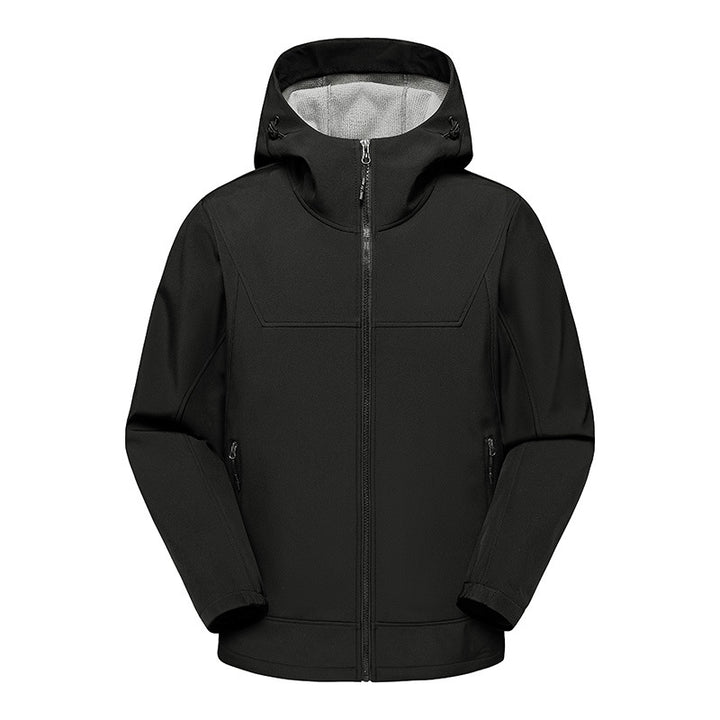 Multifunctional technical jacket for men with adjustable hood and water-repellent material Lune London