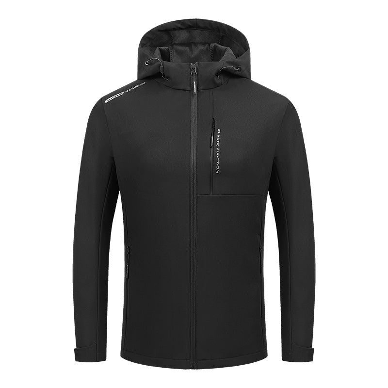 Men's Lightweight Softshell Hooded Jacket with elastic fit, water-repellent membrane and chest zip pocket Amarae