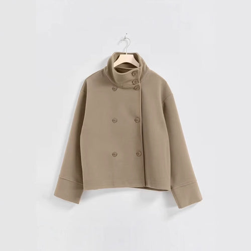 Cropped jacket for women with high collar and double breasted Amarae