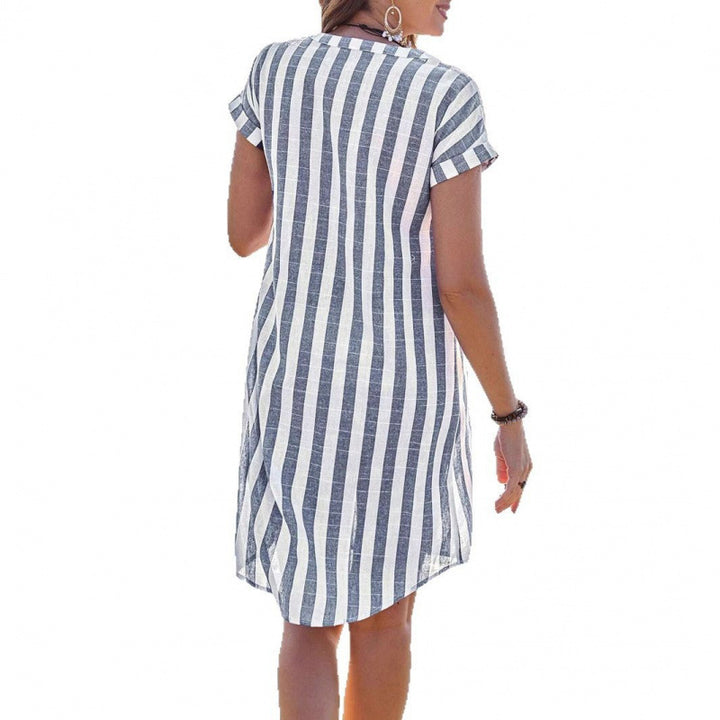 Striped shirt dress for women in light linen fabric Lune London