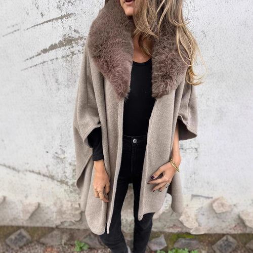 Women's hooded jacket with luxurious faux fur collar and modern cut Amarae