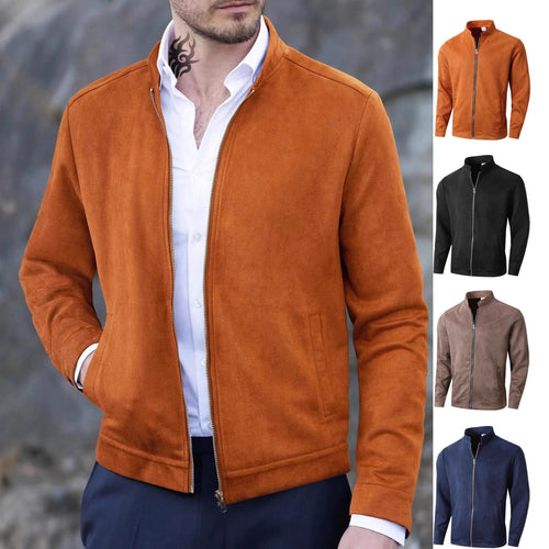 Fleece jacket for men with high collar and side pockets Amarae